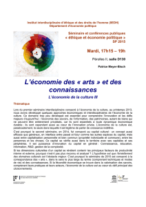 L`économie des « arts » et des connaissances