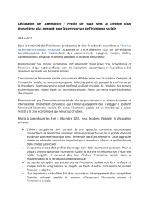 Déclaration de Luxembourg - Feuille de route vers la création d`un