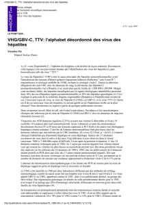 VHG/GBV-C, TTV: l`alphabet désordonné des virus des hépatites
