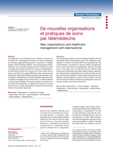 De nouvelles organisations et pratiques de soins par télémédecine
