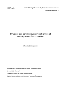 Structure des communautés microbiennes et conséquences