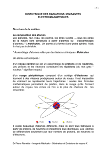 biophysique des radiations ionisantes electromagnetiques