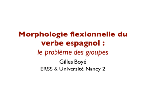 Morphologie flexionnelle du verbe espagnol : le probleme des