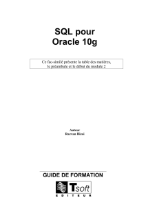 SQL pour Oracle 10g