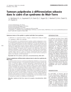 Tumeurs palpébrales à différenciation sébacée dans le cadre d`un