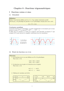 Chapitre 9 : Fonctions trigonométriques