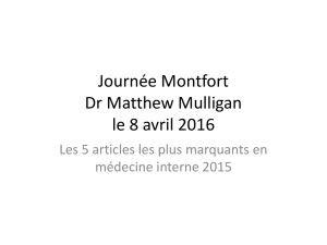 Journée Montfort Dr Matthew Mulligan le 8 avril 2016