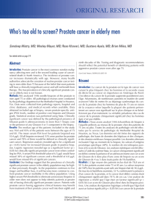 Prostate cancer in elderly men - Canadian Urological Association