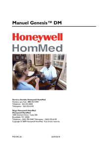 Manuel Genesis™ DM - Honeywell Life Care Solutions