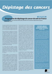 Programme de dépistage du cancer du sein en France. Résultats