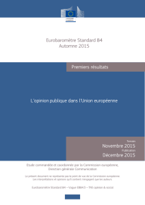Eurobaromètre Standard 84 - Automne 2015
