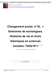 Changement social, n°16, « Itinéraires de