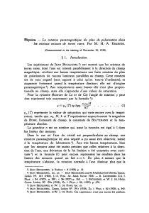 La rotation paramagnétique du plan de polarisation dans les