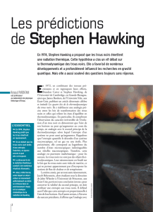 Les prédictions de Stephen Hawking