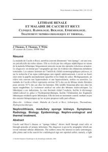 LITHIASE RENALE ET MALADIE DE CACCHI ET RICCI