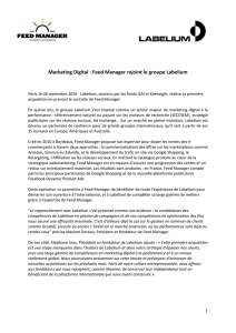 Marketing Digital : Feed Manager rejoint le groupe Labelium