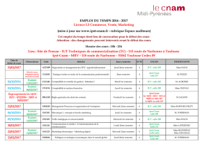 Emploi du temps 2016-2017 / Licence commerce vente marketing