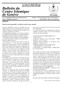 Bulletin n°25 - Centre Islamique de Genève