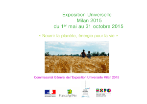 Exposition Universelle Milan 2015 du 1er mai au 31 octobre 2015
