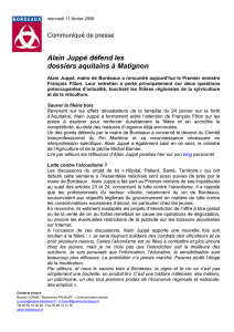 A. Juppé défend les dossiers aquitains à Matignon