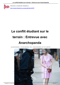 Le conflit étudiant sur le terrain : Entrevue avec Anarchopanda