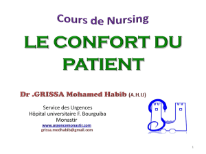 Cours confort patient - Service des urgences de Monastir
