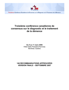 Troisième conférence canadienne de consensus sur le diagnostic et