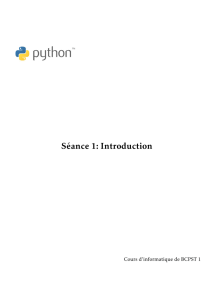 Séance 1: Introduction