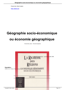 Géographie socio-économique ou économie