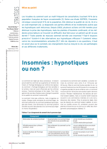 Insomnies: hypnotiques ou non?