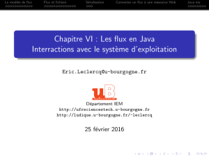 Les flux en Java Interractions avec le système d`exploitation