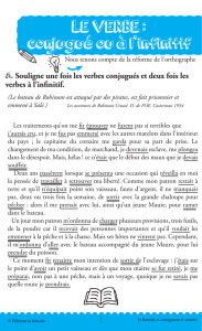 LE VERBE : conjugué ou à l`infinitif