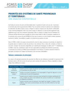priorités des systèmes de santé provinciaux et territoriaux