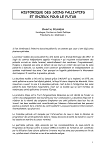 historique des soins palliatifs et enjeux pour le futur