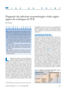Diagnostic des infections neuroméningées virales aiguës : apport