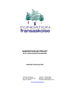 Rapport d`évaluation - Fondation fransaskoise