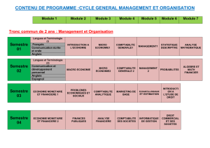 contenu de programme :cycle general management et organisation