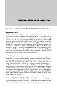 QUAND ARRETER LA REANIMATION ?