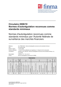 Circulaire 2008/10 Normes d`autorégulation reconnues