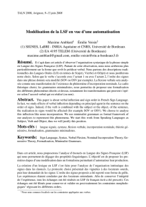 Modélisation de la LSF en vue d`une automatisation
