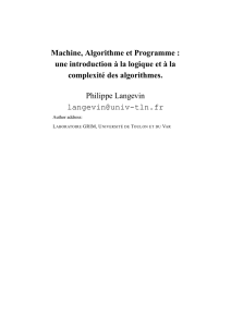 Machine, Algorithme et Programme