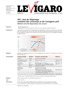 HIV : test de dépistage combiné des anticorps et de l`antigène p24