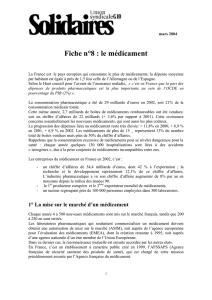 Fiche n°8 : le médicament