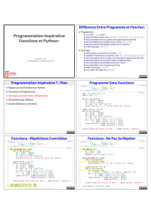 Programmation Impérative Fonctions et Python+