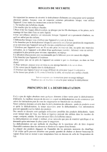 PRINCIPES DE LA DESHYDRATATION