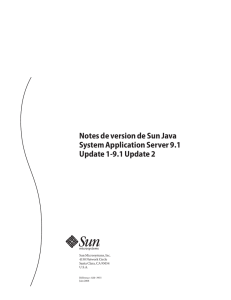 Notes de version de Sun Java System Application Server 91 Update