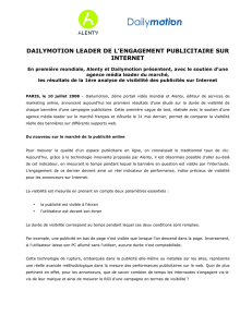 dailymotion leader de l`engagement publicitaire sur internet