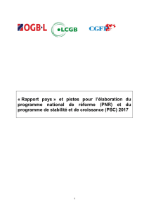 « Rapport pays » et pistes pour l`élaboration du programme national