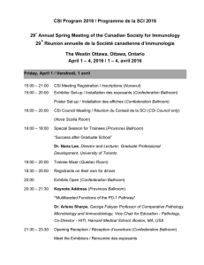 29th Annual Spring Meeting  - Canadian Society for Immunology