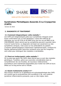 Syndromes Périodiques Associés À La Cryopyrine (CAPS)